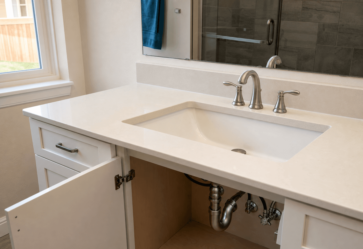 Sample completed bathroom faucet and drain maintenance